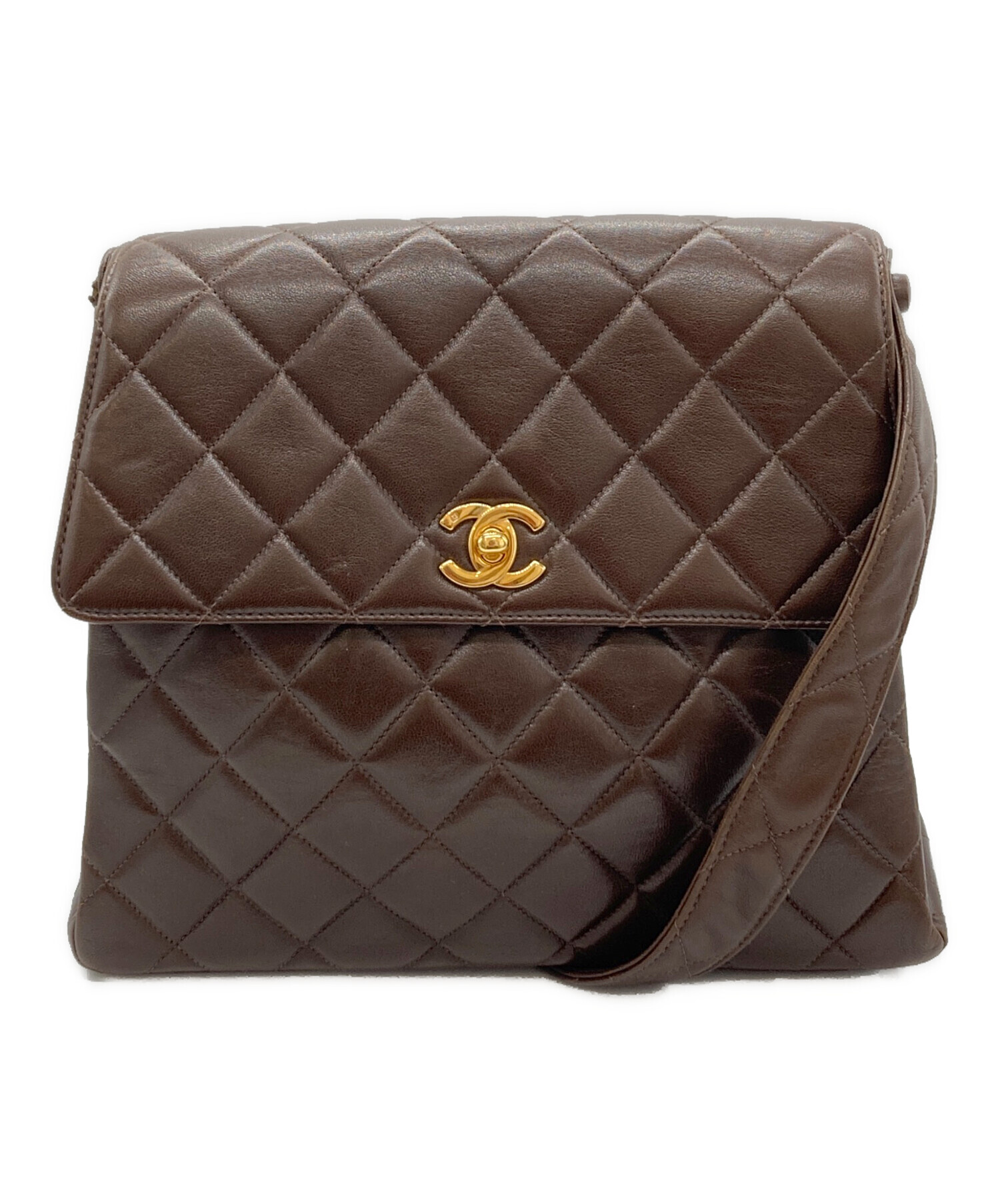 中古・古着通販】CHANEL (シャネル) ワンショルダーバッグ ブラウン