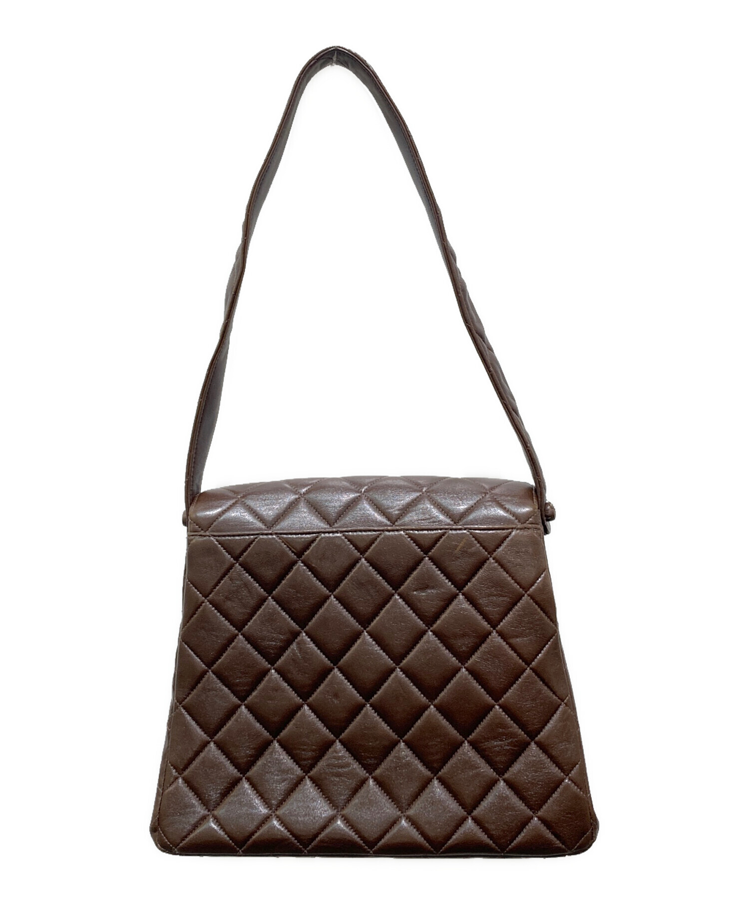 CHANEL ダークブラウン ショルダーバッグ ワンハンドルバッグ y2k 中古・古着通販】CHANEL (シャネル) ワンショルダーバッグ ブラウン