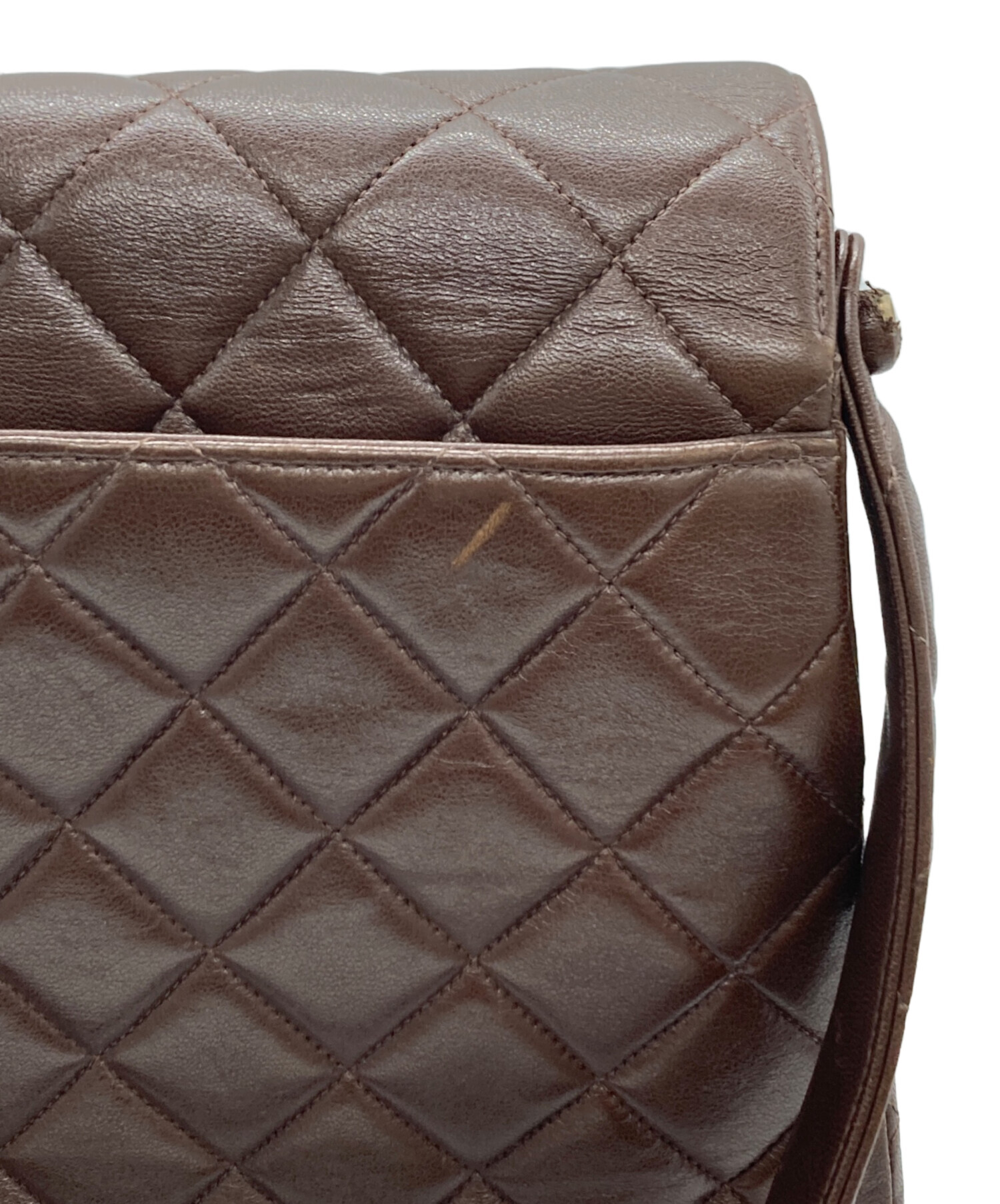 CHANEL ダークブラウン ショルダーバッグ ワンハンドルバッグ y2k 中古・古着通販】CHANEL (シャネル) ワンショルダーバッグ ブラウン