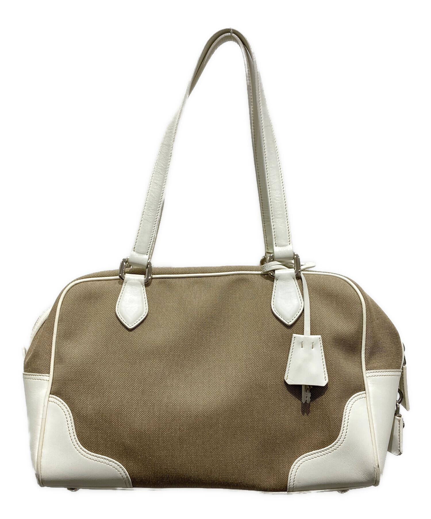 中古・古着通販】PRADA (プラダ) ショルダーバッグ ベージュ×ダーク 