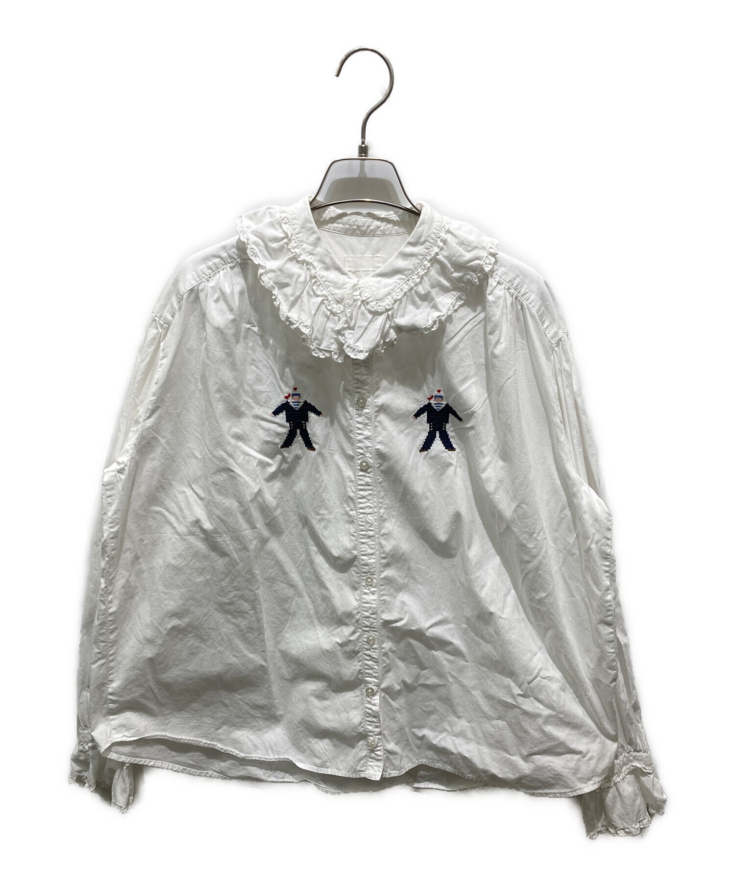 中古・古着通販】PINK HOUSE (ピンクハウス) フリルブラウス ホワイト 