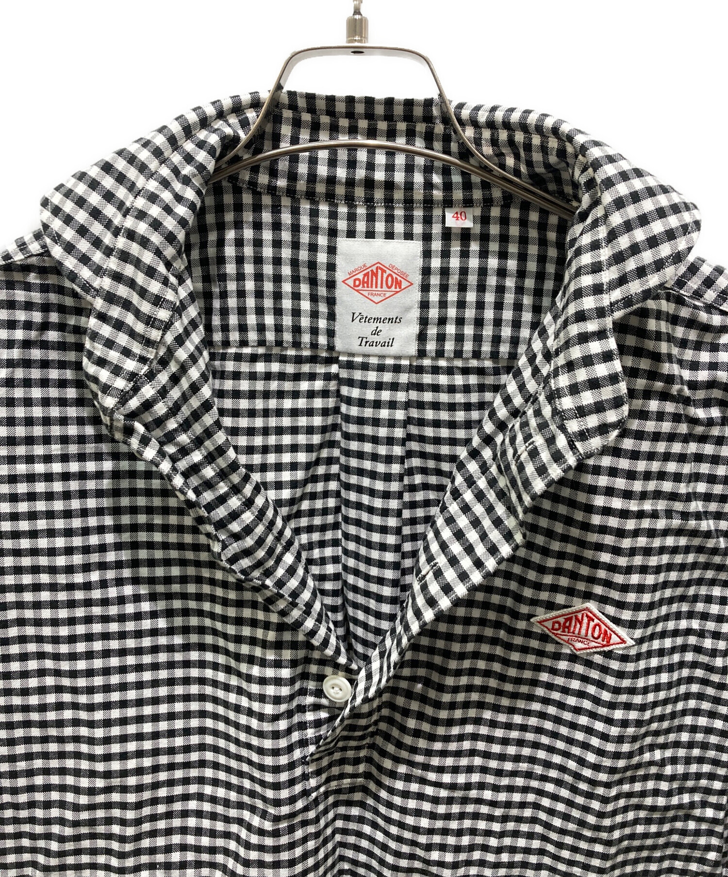 中古・古着通販】DANTON (ダントン) チェックシャツ ブラック×ホワイト