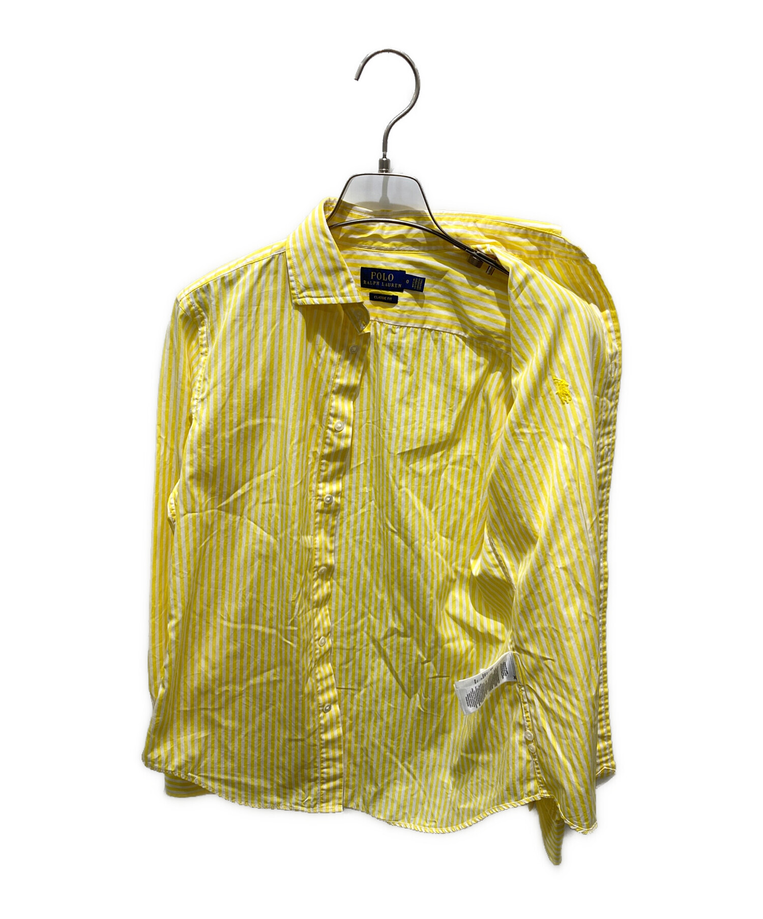 ラルフローレン　リネン　太ストライプ　イエロー　シャツ　M 中古・古着通販】POLO RALPH LAUREN (ポロ・ラルフローレン
