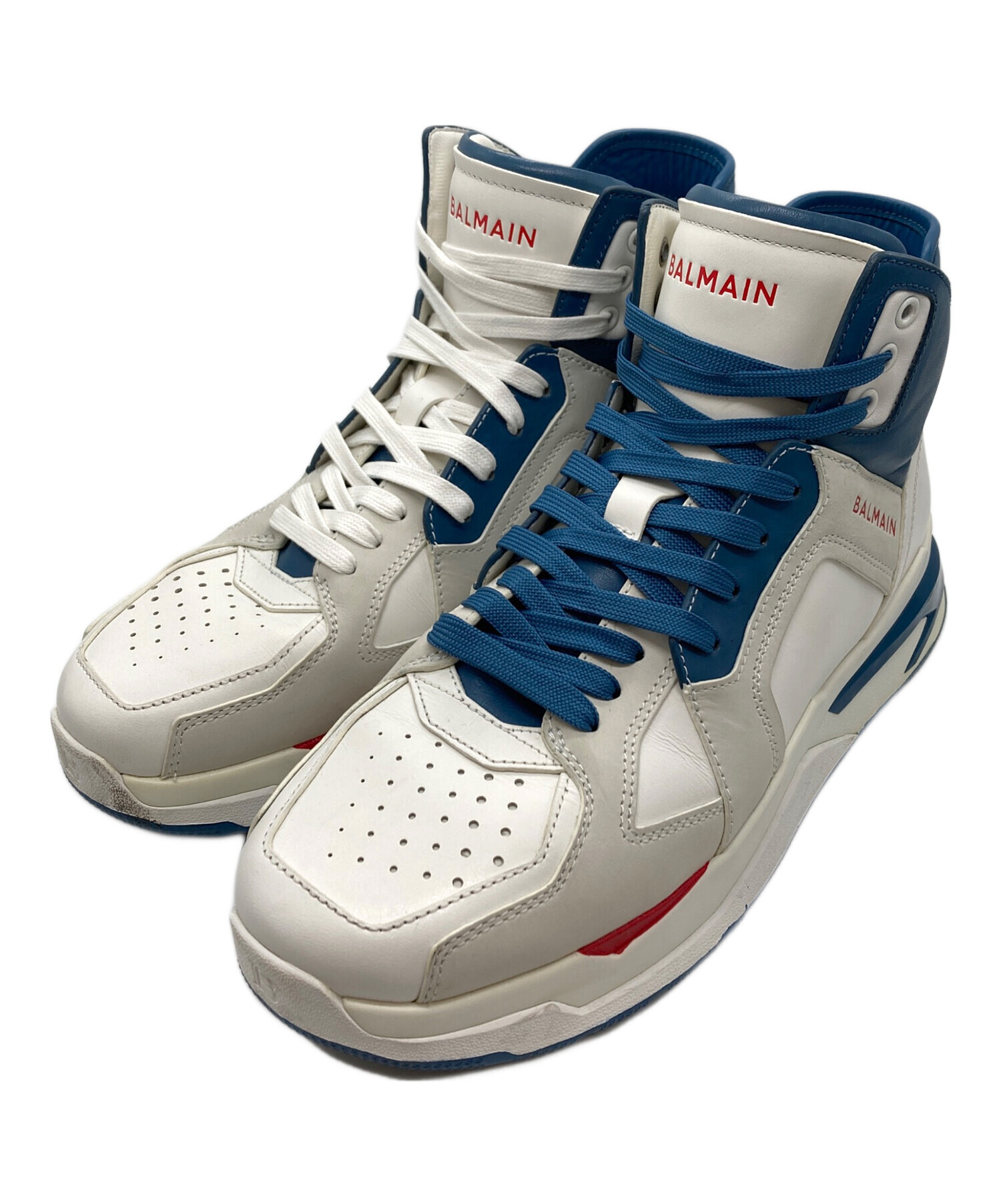 中古・古着通販】BALMAIN (バルマン) ハイカットスニーカー ブルー