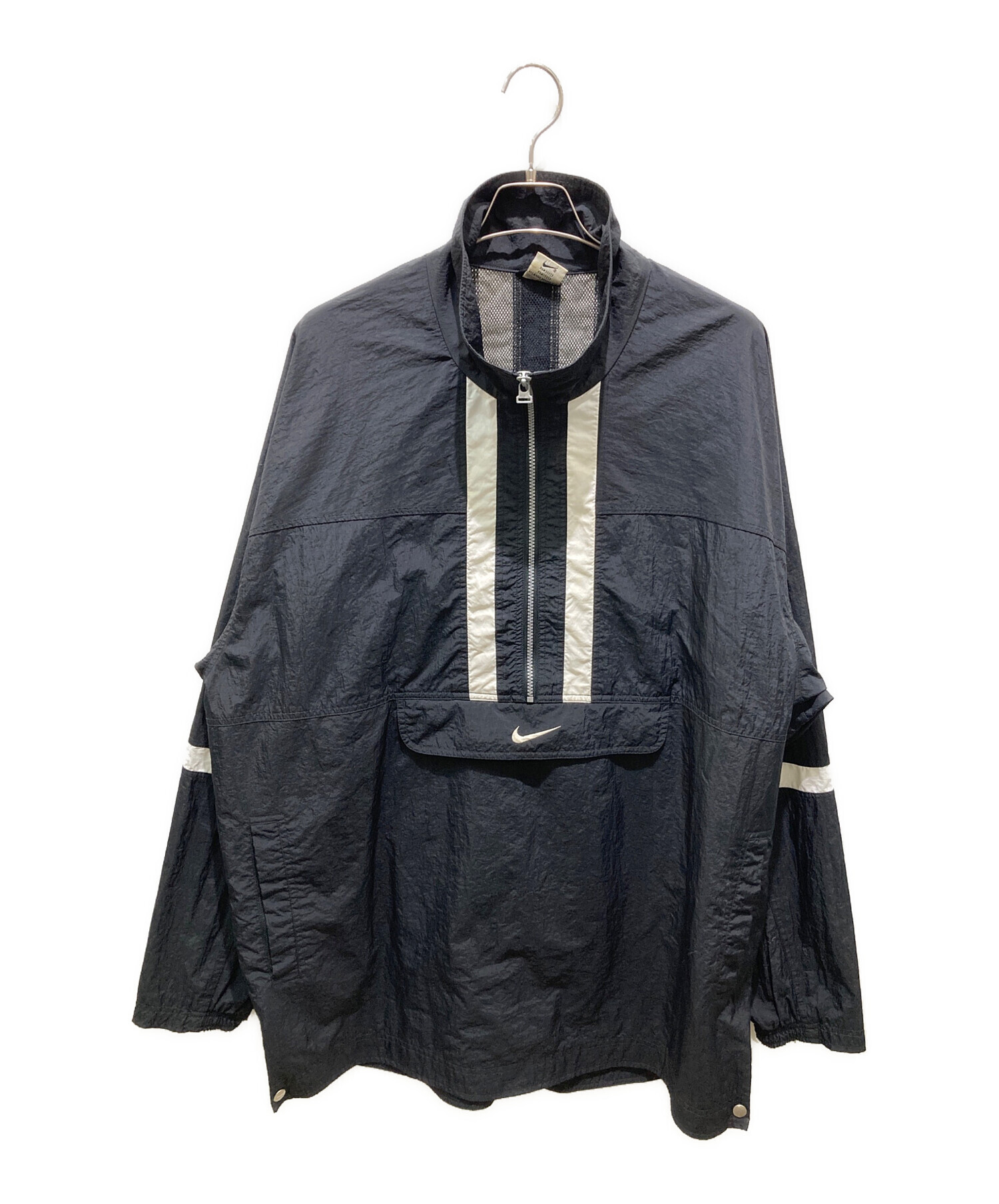 中古・古着通販】NIKE (ナイキ) ナイロンハーフジップ ブラック サイズ 