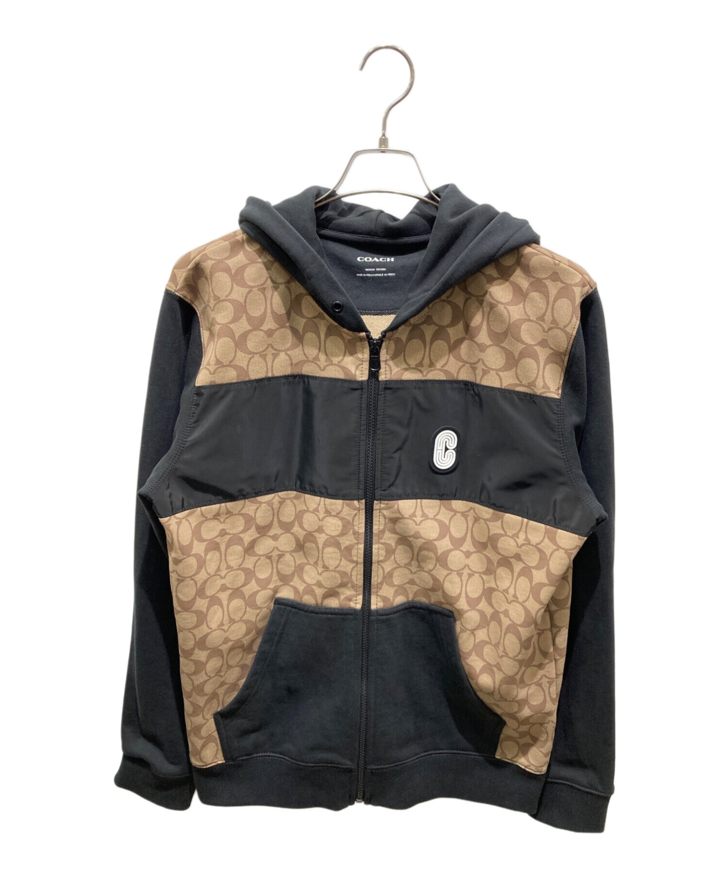 中古・古着通販】COACH (コーチ) SIGNATURE FULL ZIP HOODIE ブラック