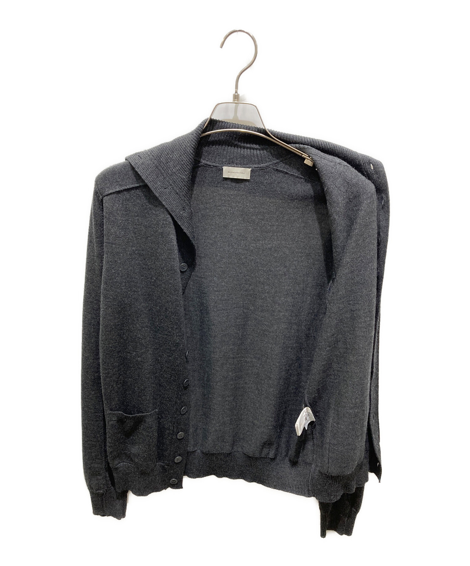 BALENCIAGA バレンシアガ カーディガン XS グレー 【古着】【中古】【送料無料】 中古・古着通販】BALENCIAGA (バレンシアガ) オールオーバーロゴ