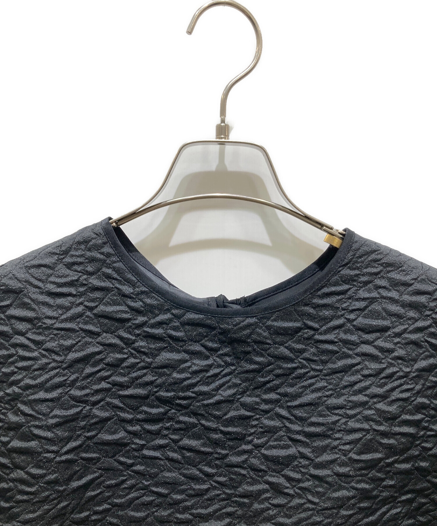 中古・古着通販】Bluelea (ブルレア) Silky Jacquard Blouse ブラック
