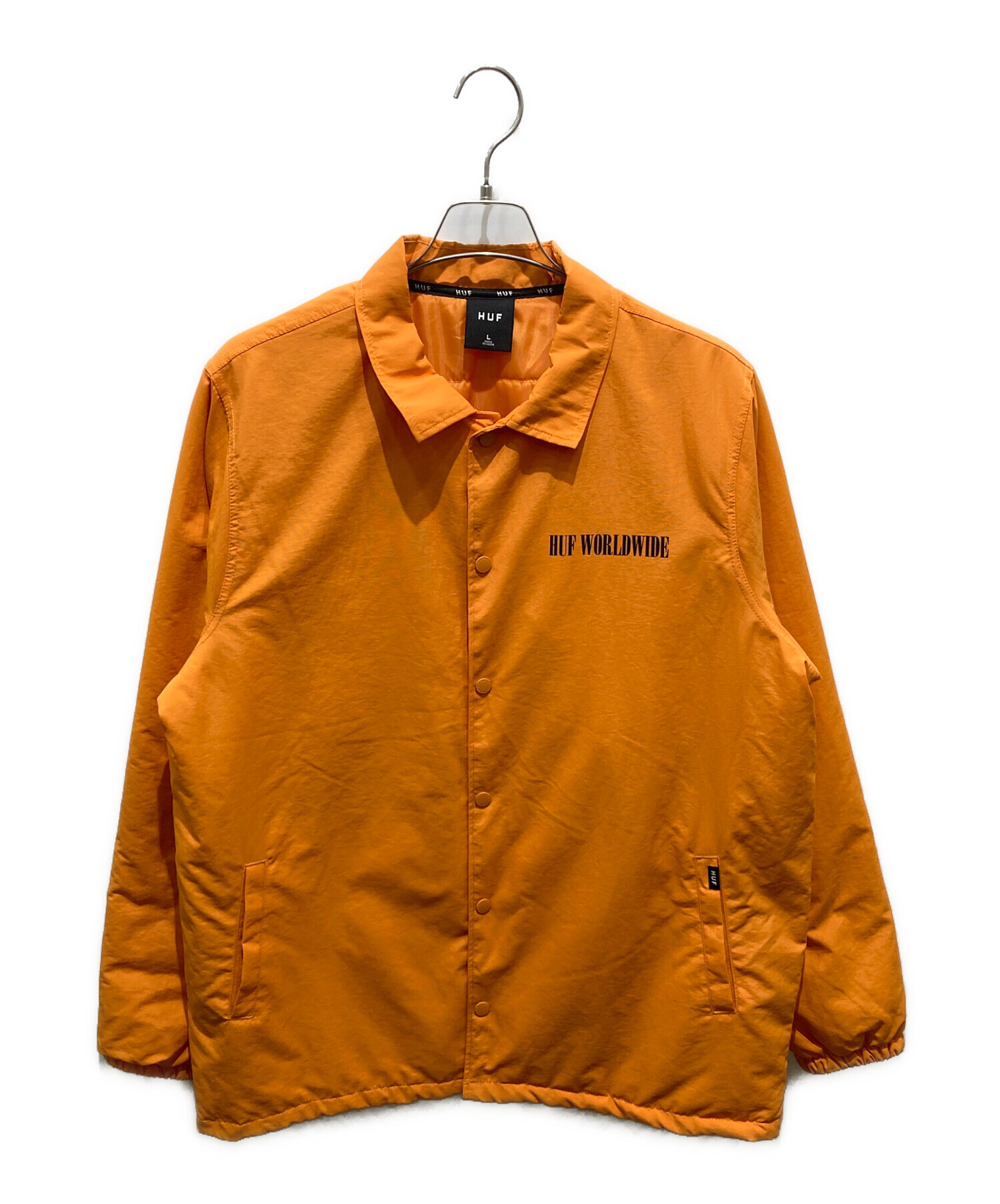 中古・古着通販】HUF (ハフ) コーチジャケット オレンジ サイズ:L