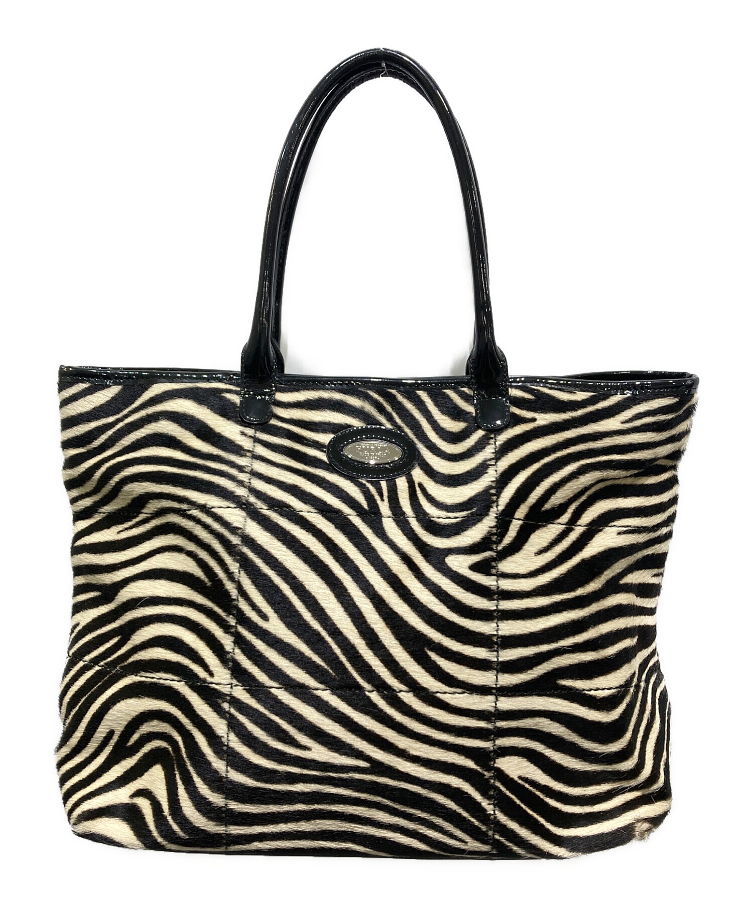 中古・古着通販】FURLA (フルラ) ハラコトートバッグ ブラック 