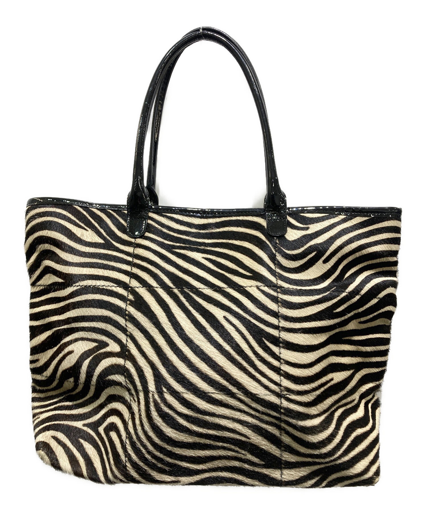 中古・古着通販】FURLA (フルラ) ハラコトートバッグ ブラック 