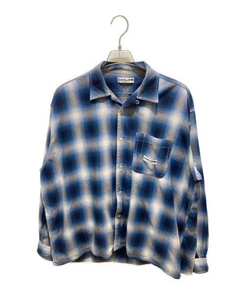 CAHLUMN カウラム　チェックシャツ　ブルー　L CAHLUMN/Magazine Pocket Broad Shirt(Gingham)｜Daytona Park