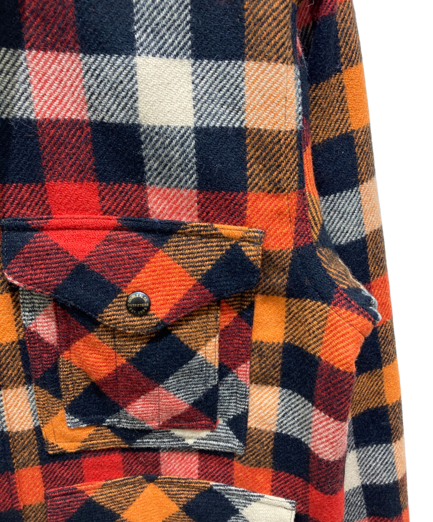 【新品未使用】RRL ダブルアールエル ウールブレンド チェックジャケット M RRL ダブルアールエル 22AW WOOL PLAID WORK SHIRT SWEATER ウール