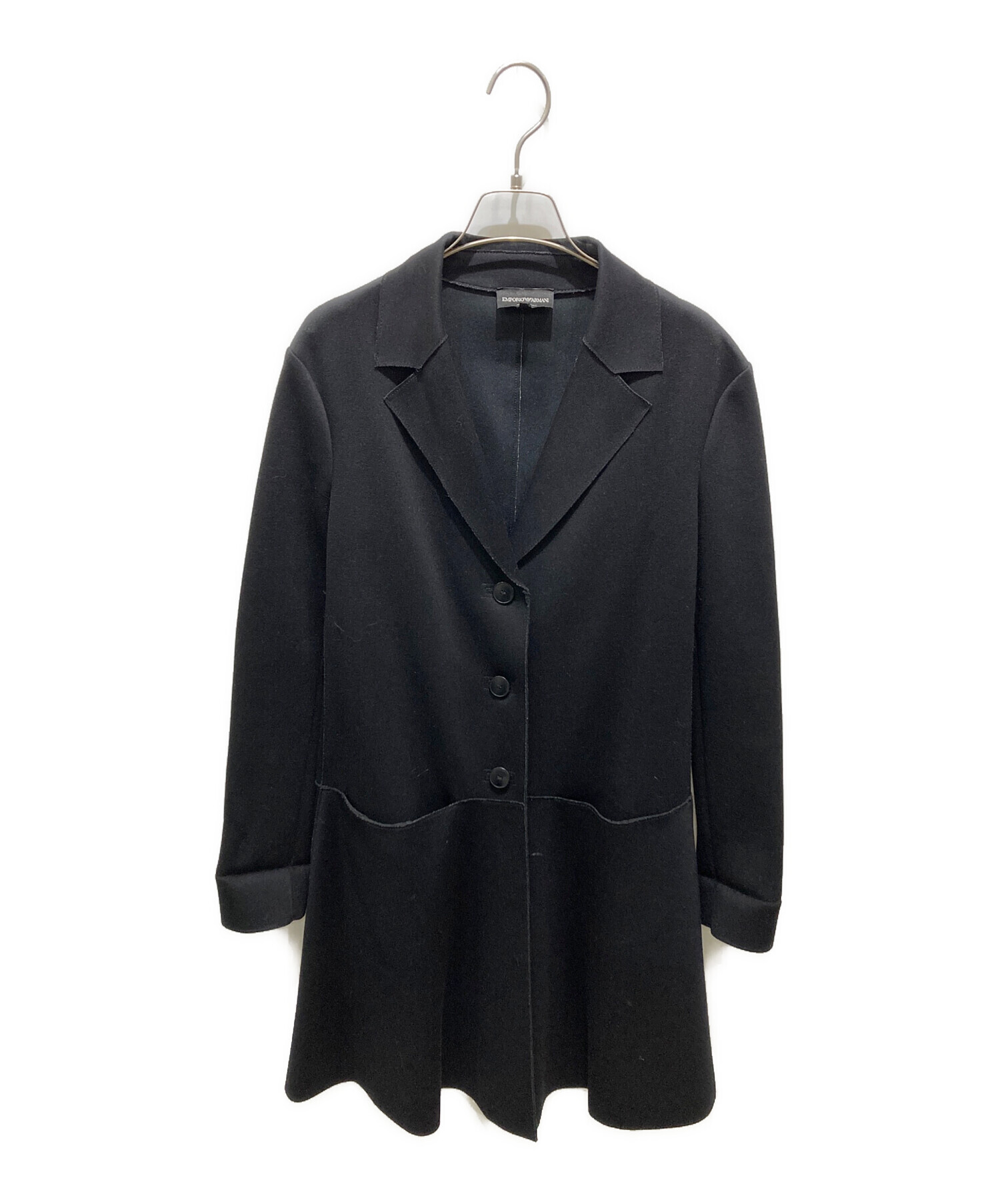 EMPORIO ARMANI 黒 チェスターコート EMPORIO ARMANI チェスターコート 黒