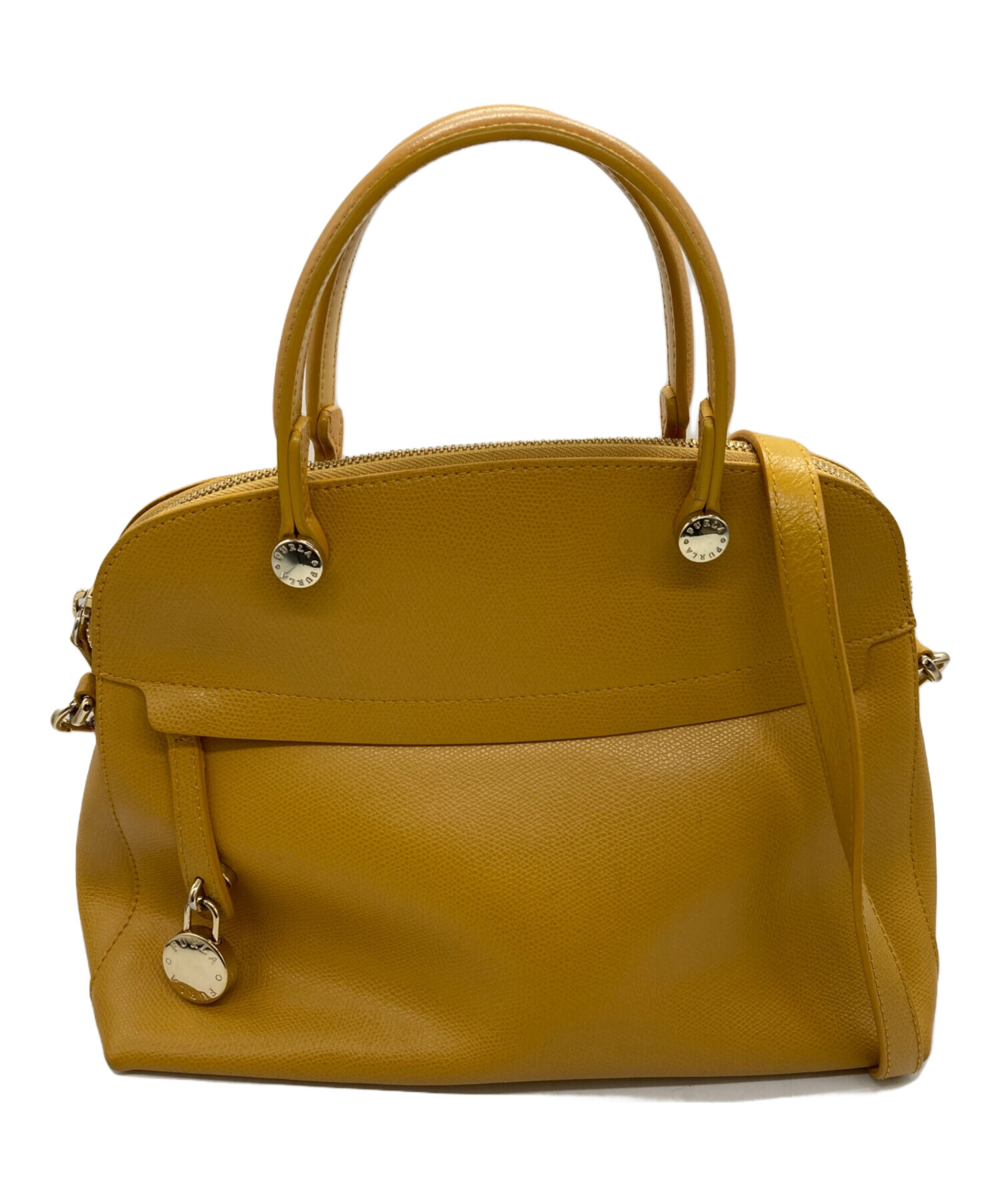未使用品 FURLA黄色のハンドバッグ2way 中古・古着通販】FURLA (フルラ 