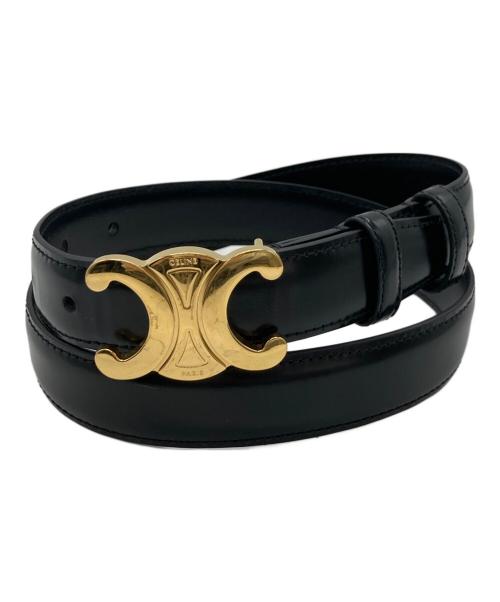 トリオンフ細ベルト黒18MMCELINE 中古・古着通販】CELINE (セリーヌ) スモール 18MM トリオンフ ベルト