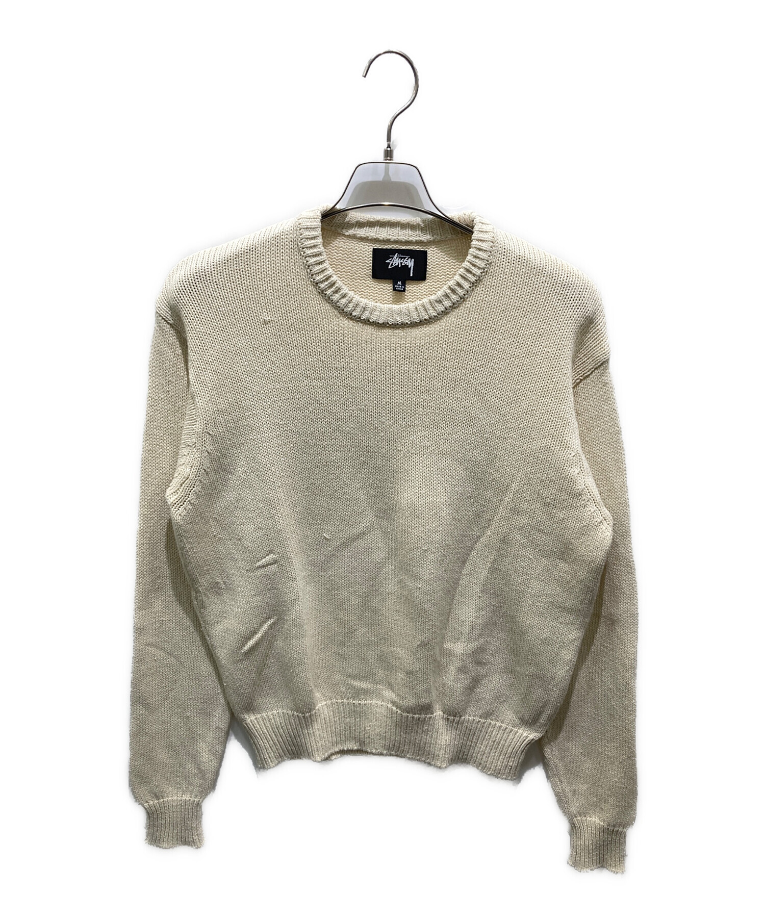 新品未使用Stussy Surfman Icon Crew ステューシー ニット ステューシー】Stussy Surfman Icon Cotton Linen Crew Blue (STUSSY