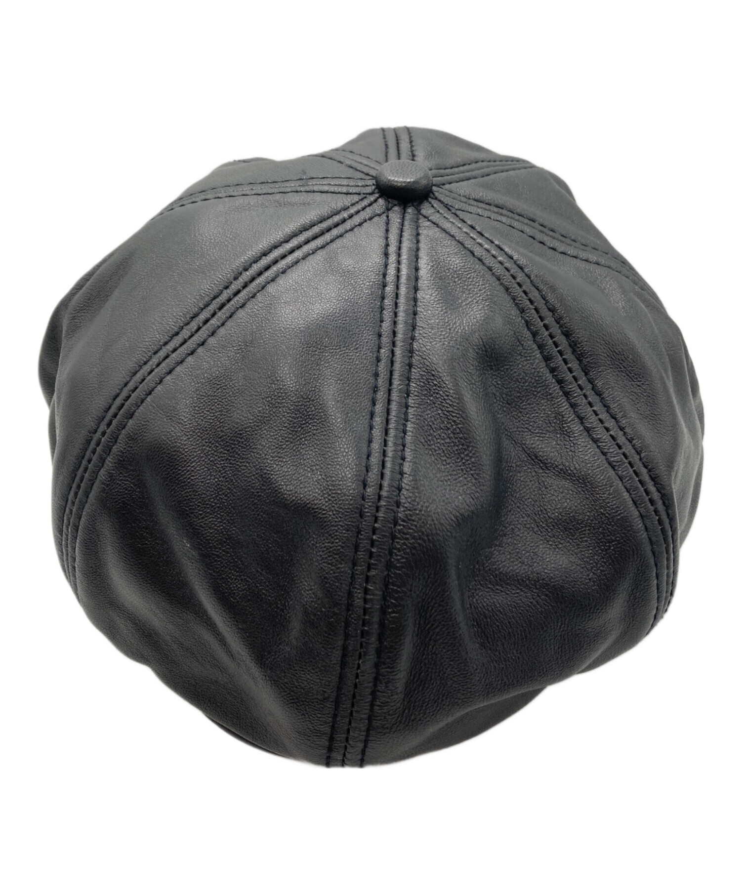 中古・古着通販】Schott (ショット) LEATHER NEWSBOY CAP ブラック