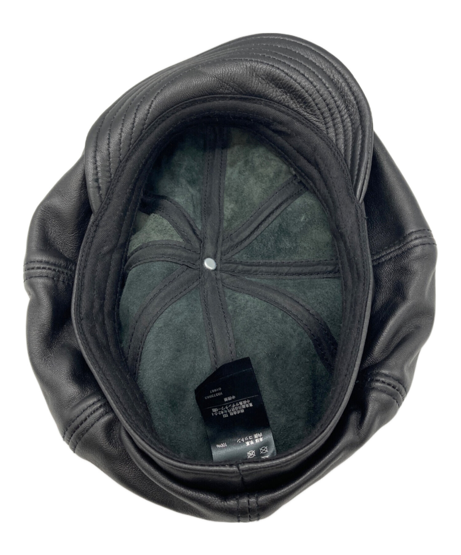 中古・古着通販】Schott (ショット) LEATHER NEWSBOY CAP ブラック