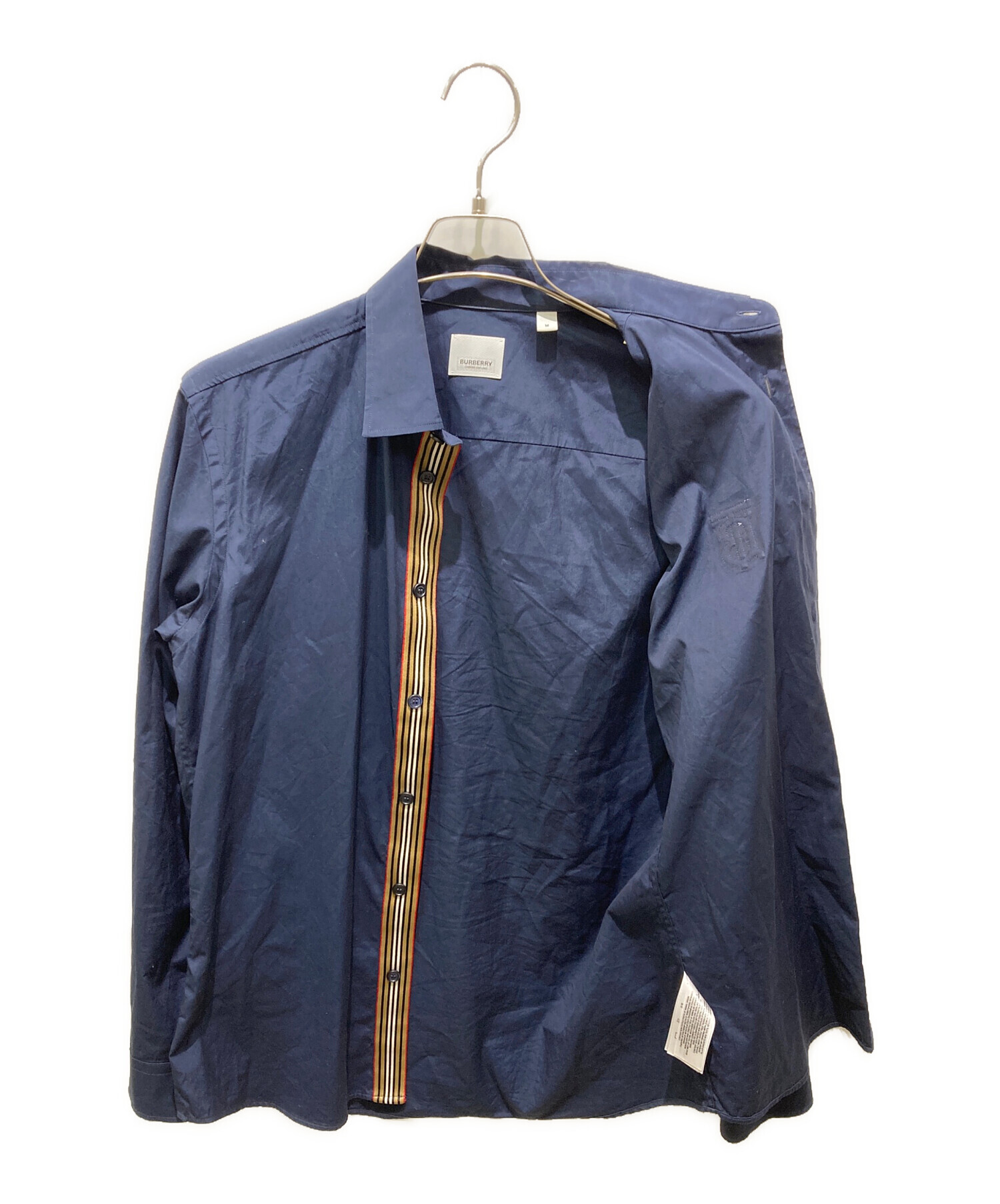中古・古着通販】BURBERRY (バーバリー) TBロゴ刺繍シャツ ネイビー