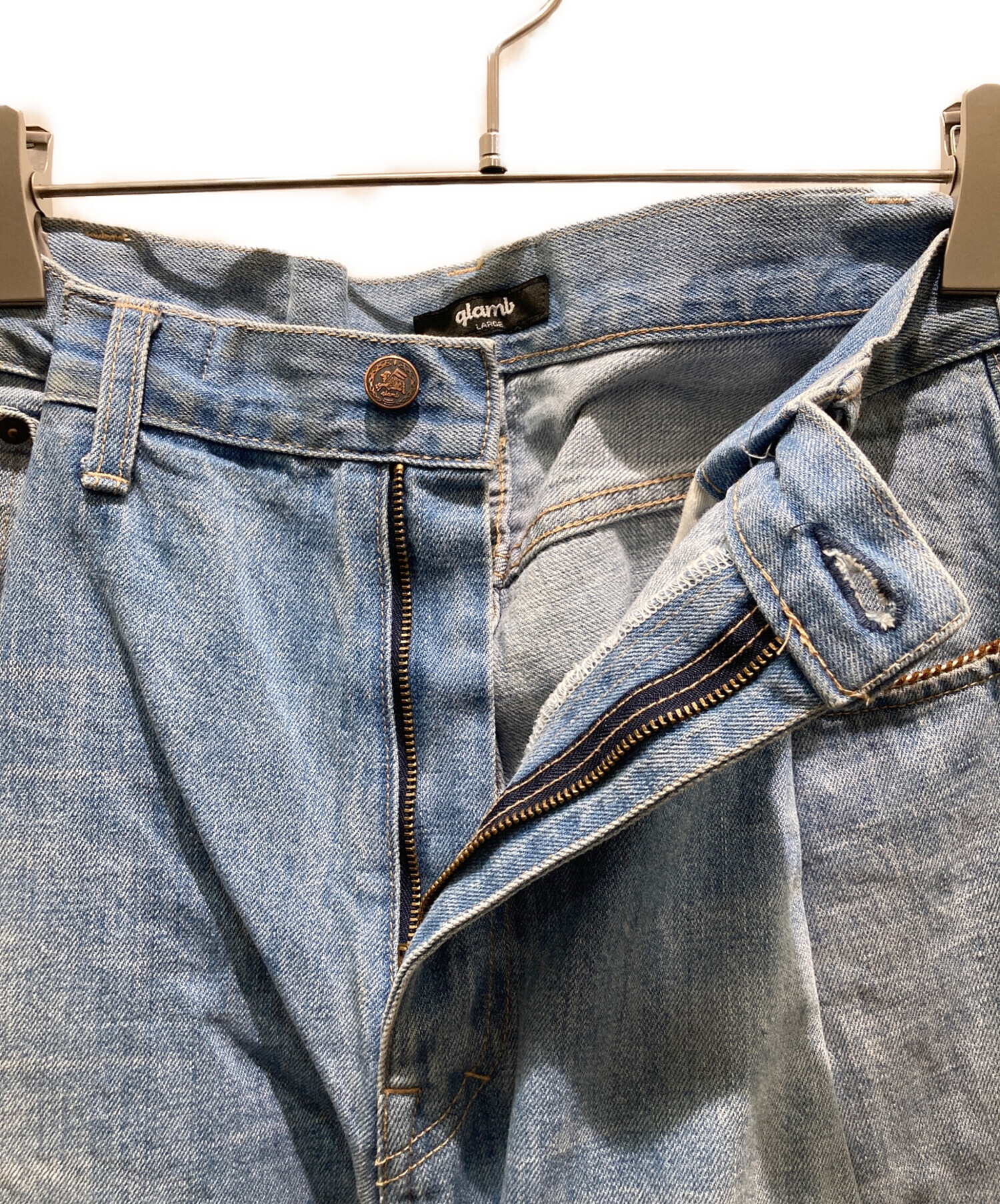 人気 glamb グラム パッチワーク デニムパンツ Lサイズ ストレッチ 中古・古着通販】glamb (グラム) パッチワークワイドデニムパンツ