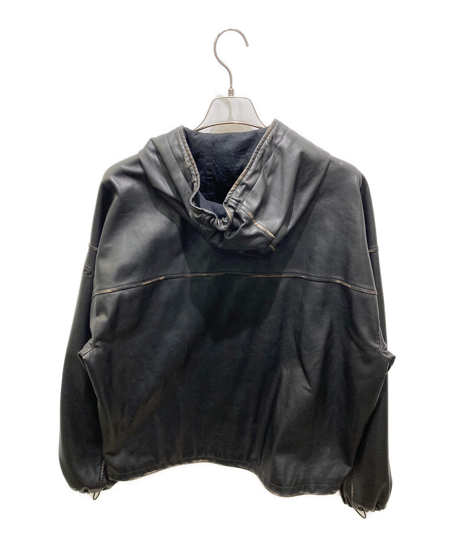 DIESEL J-Antilフェイクレザージップアップジャケット メンズ DIESEL ブラック J-Antil フェイクレザー ジャケット ブラック