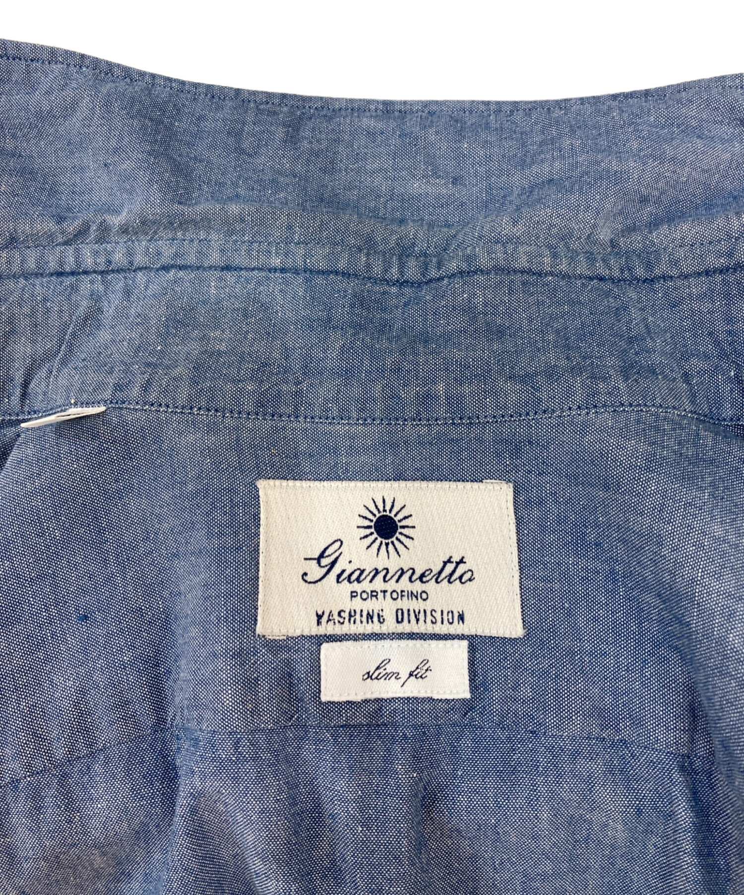 Imsk／GIANNETTO／スプレッドカラー／シャンブレーブルー／L 中古・古着通販】giannetto (ジャンネット) シャンブレーシャツ ブルー