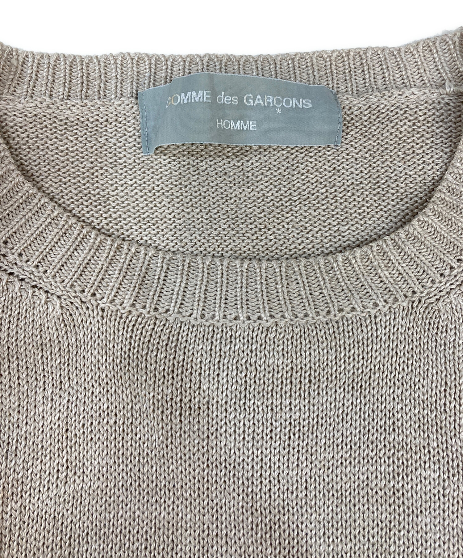 【美品】COMME des GARÇON HOMME ベージュ ニット M 中古・古着通販】COMME des GARCONS HOMME (コムデギャルソン オム