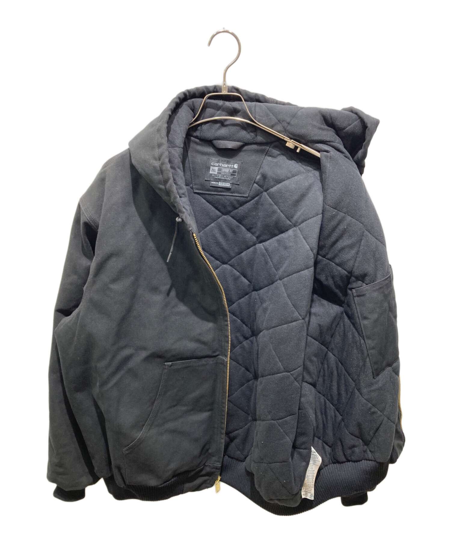 carhartt（カーハート）アクティブジャケット 2XL ブラック POST JUNK / 00's CARHARTT USA製 ブラック コットンダック アクティブ