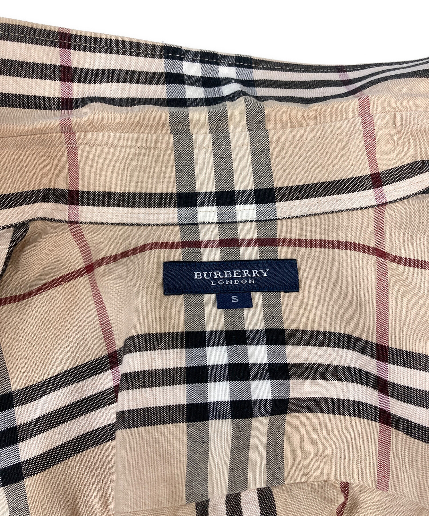 BURBERRY LONDON メガチェック柄 リネン混 シャツ42 リネン混 BURBERRY LONDON メガチェック柄 リネン混 シャツ42 リネン混