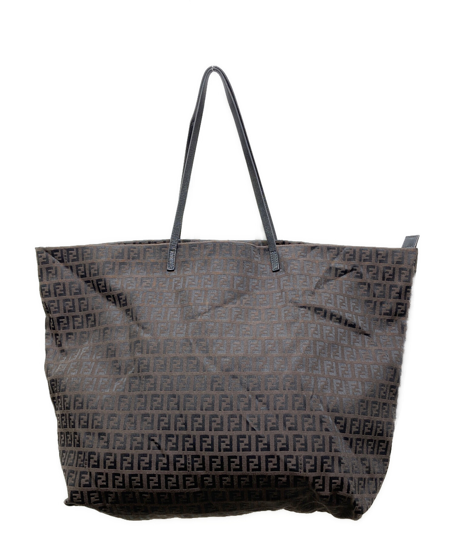 ✨良品✨FENDI フェンディ トートバッグ ズッカ柄 ナイロン 本革 ブラウン ✨良品✨FENDI フェンディ トートバッグ ズッカ柄 ナイロン 本革 ブラウン