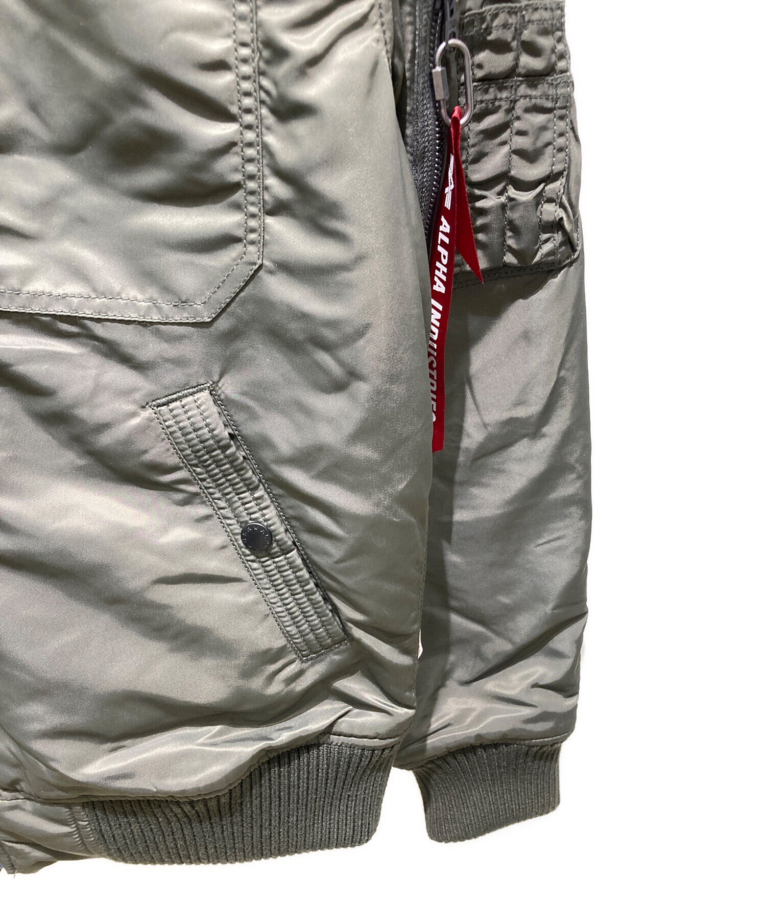 中古・古着通販】ALPHA (アルファ) フーデッドリブジャケット カーキ