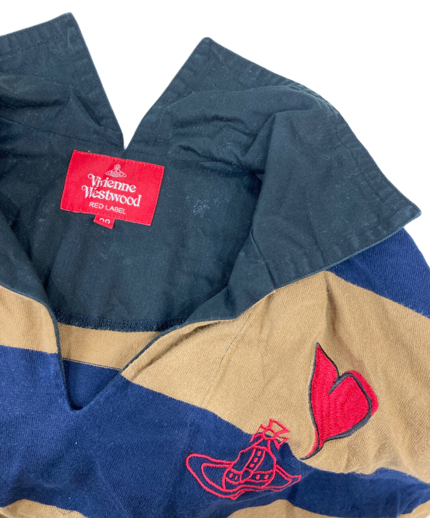 新品未使用 タグ付き vivienne westwood RED LABEL Vivienne Westwood Red Label Embroidery Rib Neck Design Knit