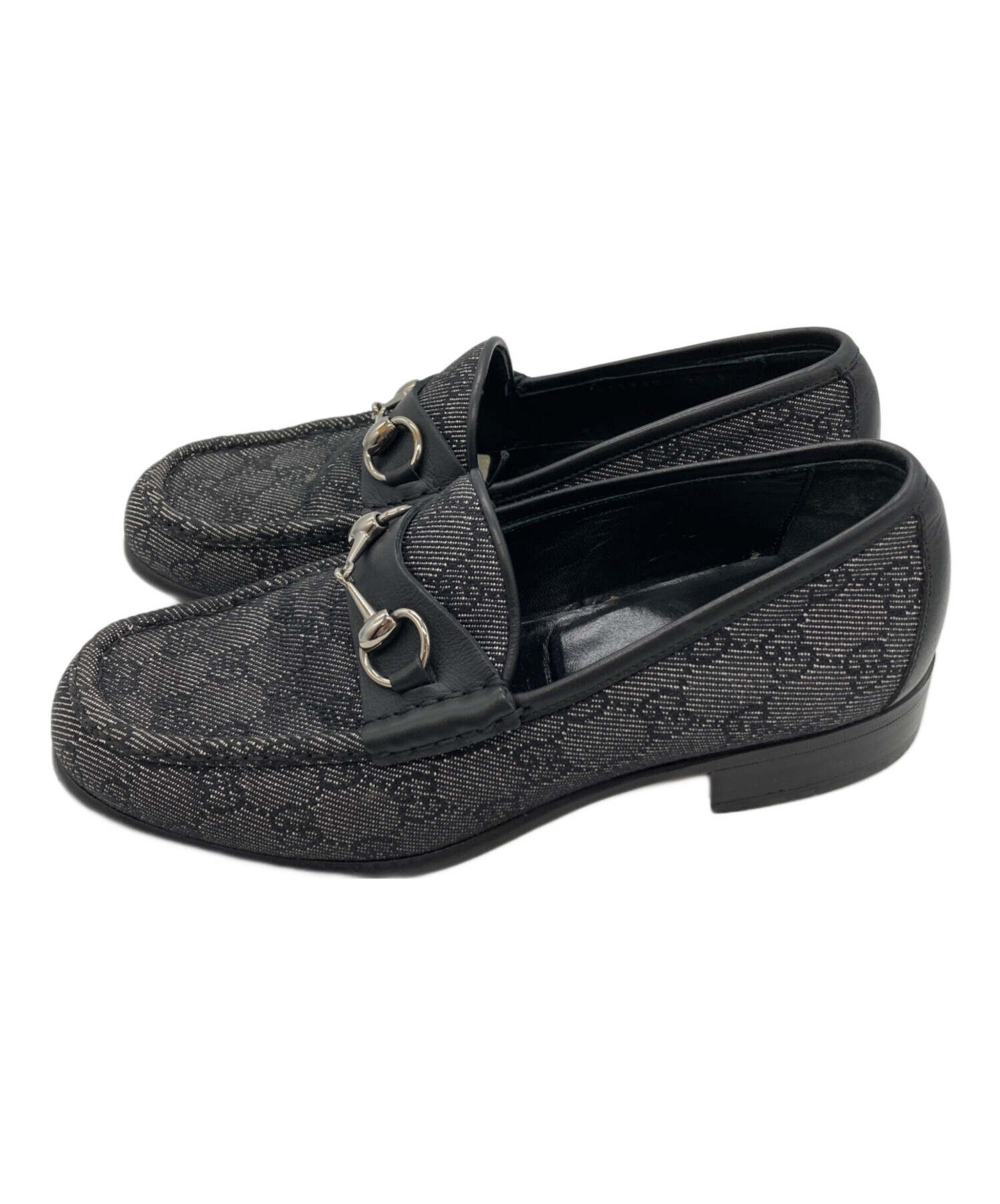中古・古着通販GUCCI (グッチ) GGキャンバスホースビットローファー