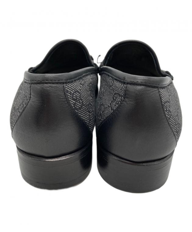 中古・古着通販】GUCCI (グッチ) GGキャンバスホースビットローファー