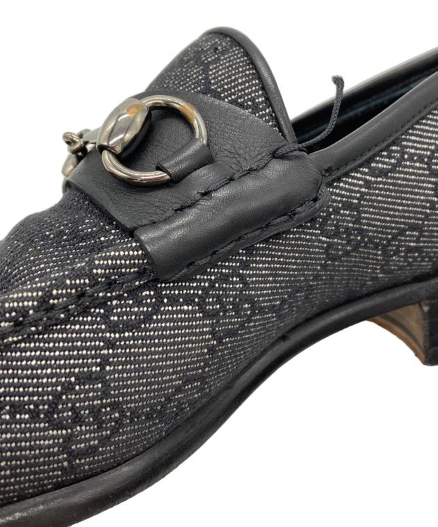 中古・古着通販】GUCCI (グッチ) GGキャンバスホースビットローファー