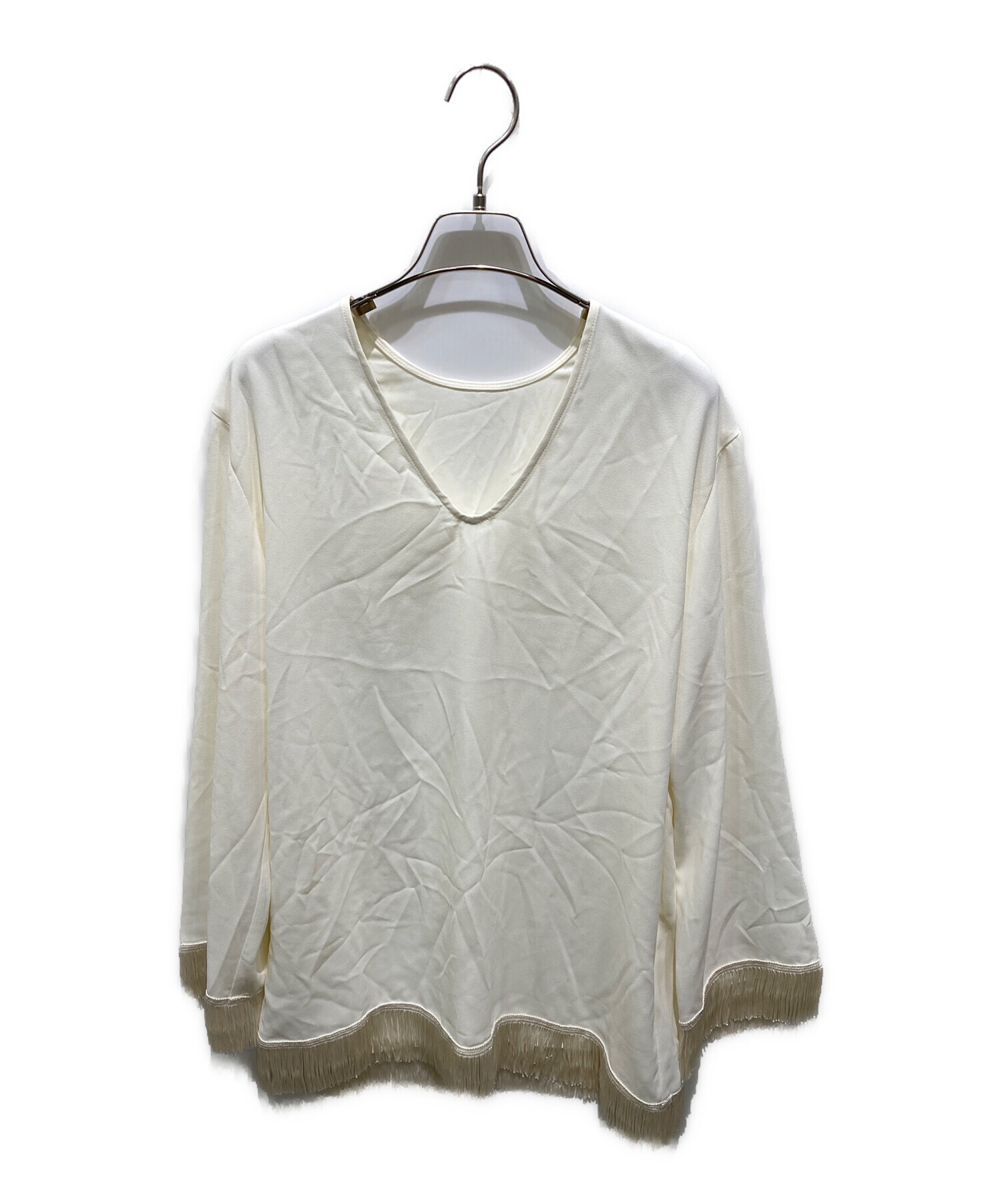 中古・古着通販】CLANE (クラネ) ダブルフェイスフリンジトップス 