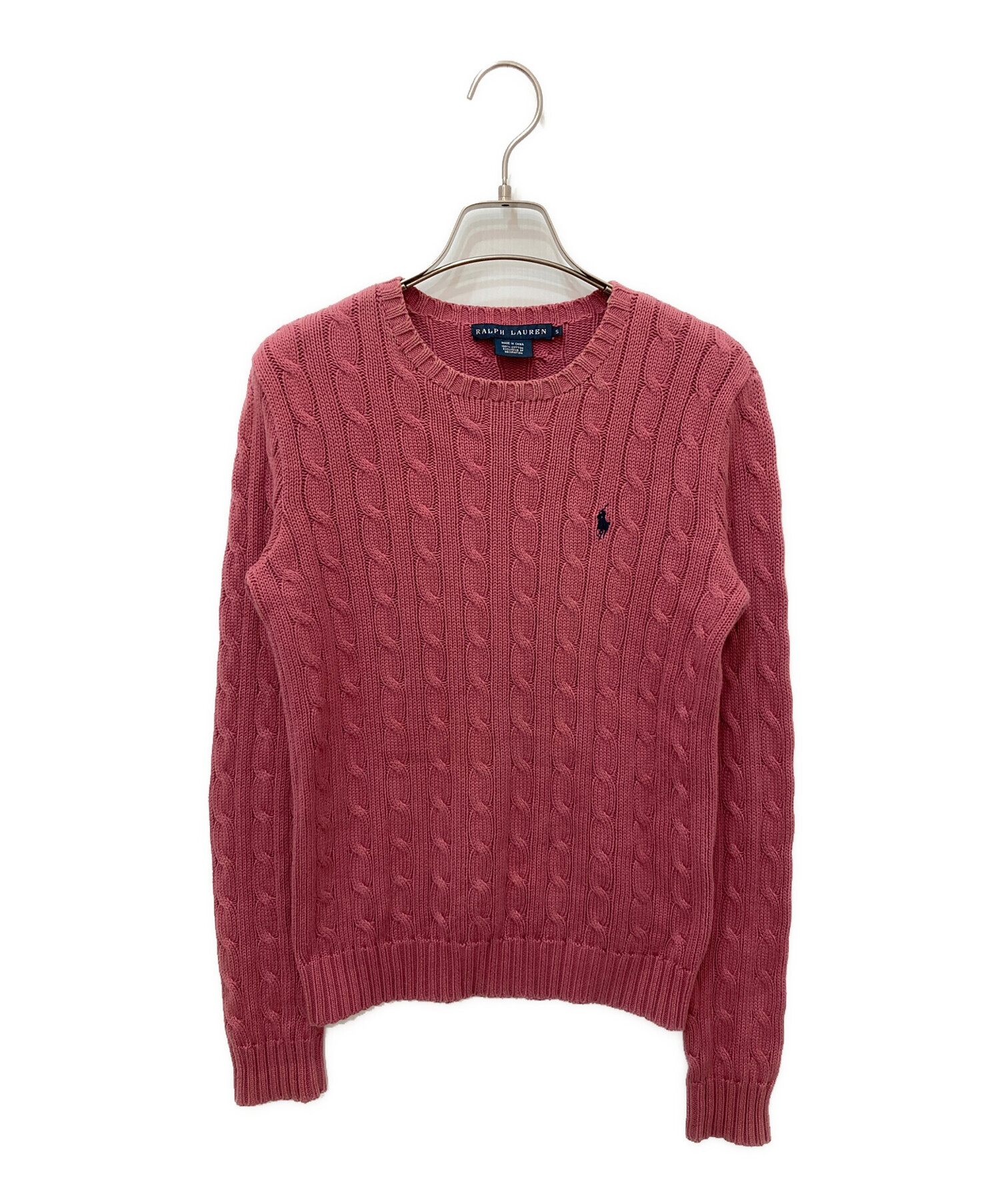 Polo Ralph Lauren ケーブルニット ピンク S ラルフローレン 中古・古着通販】RALPH LAUREN (ラルフローレン) ケーブルニット