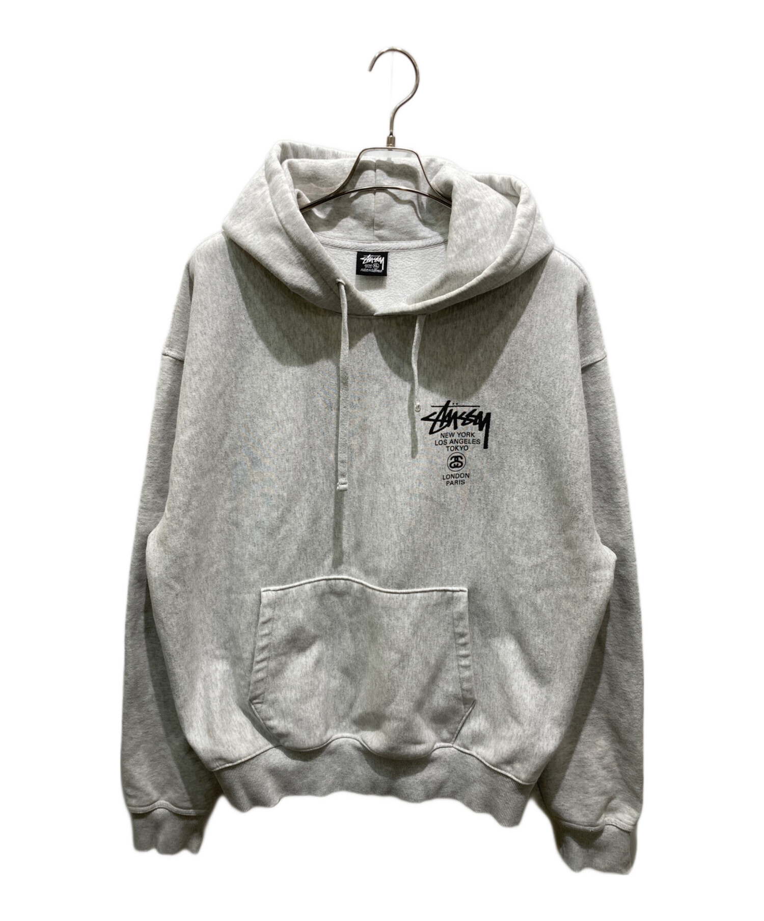 Stussy ホワイトグレーパーカー XL | ヤマダウェブコム