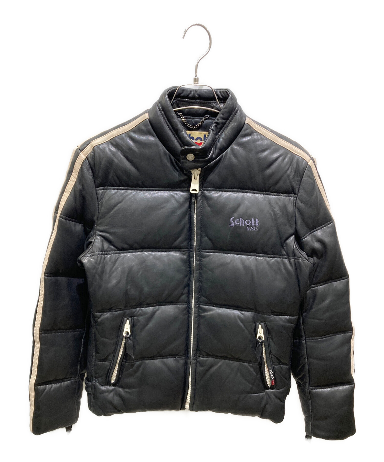 中古・古着通販】Schott (ショット) MOTORCYCLE LEATHER DOWN JACKET 