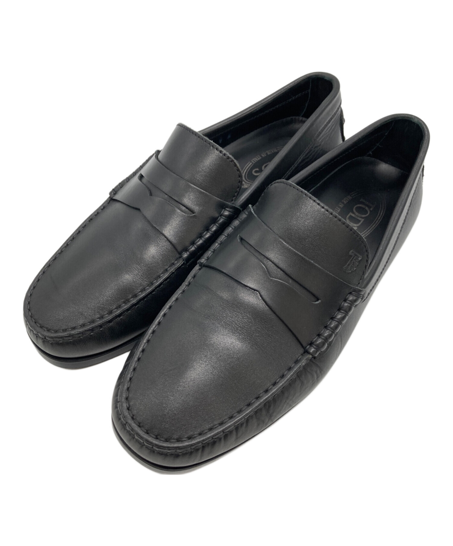 未使用品　◆ TOD'S 黒 レザー ローファー 中古・古着通販】TOD'S (トッズ) コインローファー ブラック サイズ:7A