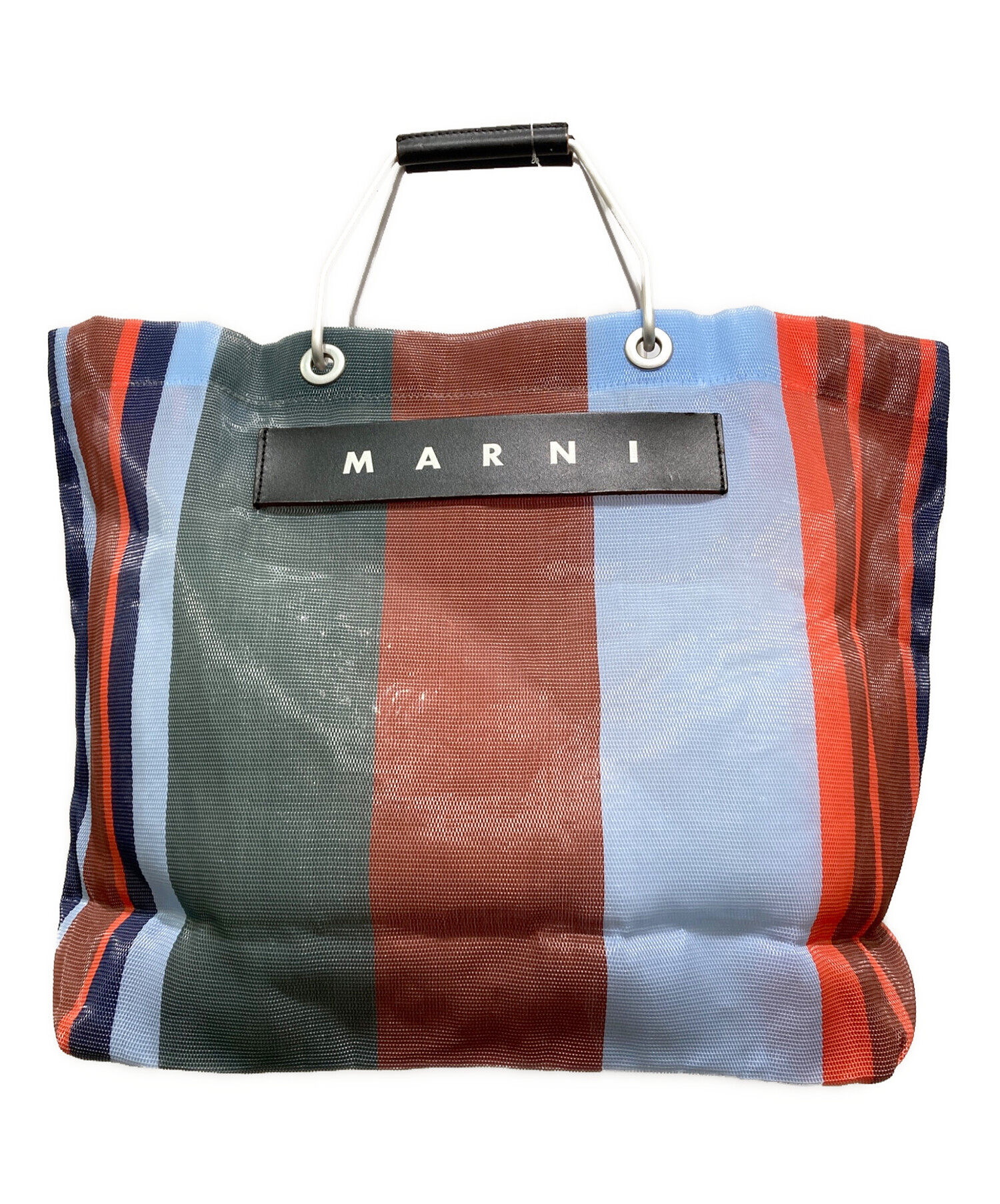 中古・古着通販】MARNI (マルニ) MARKET STRIPE BAG ブルー｜ブランド 