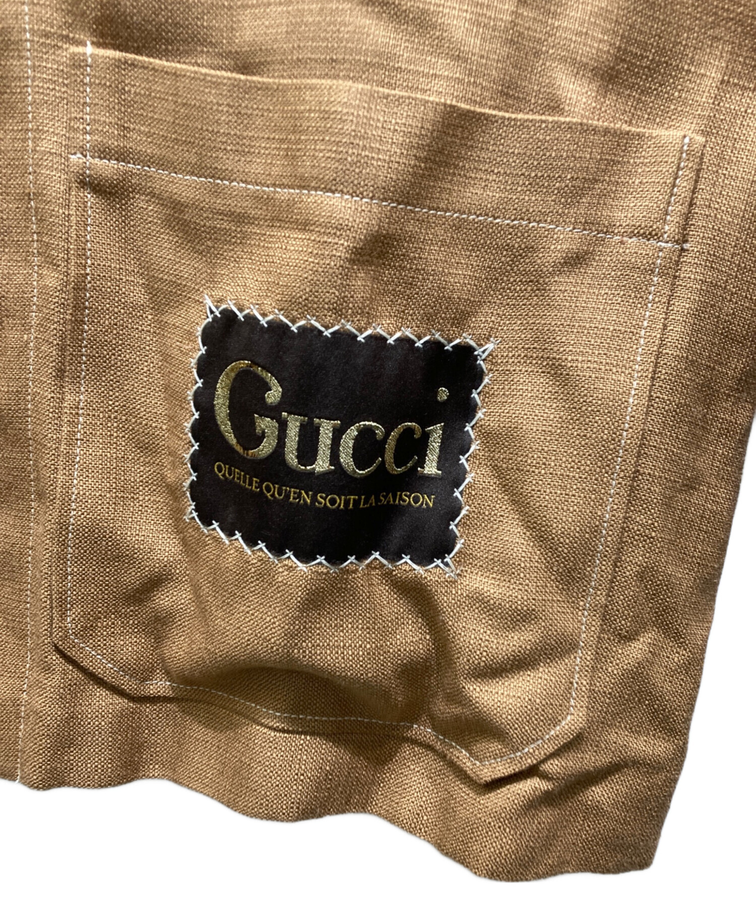 中古・古着通販】GUCCI (グッチ) ビスコースシャツジャケット ブラウン
