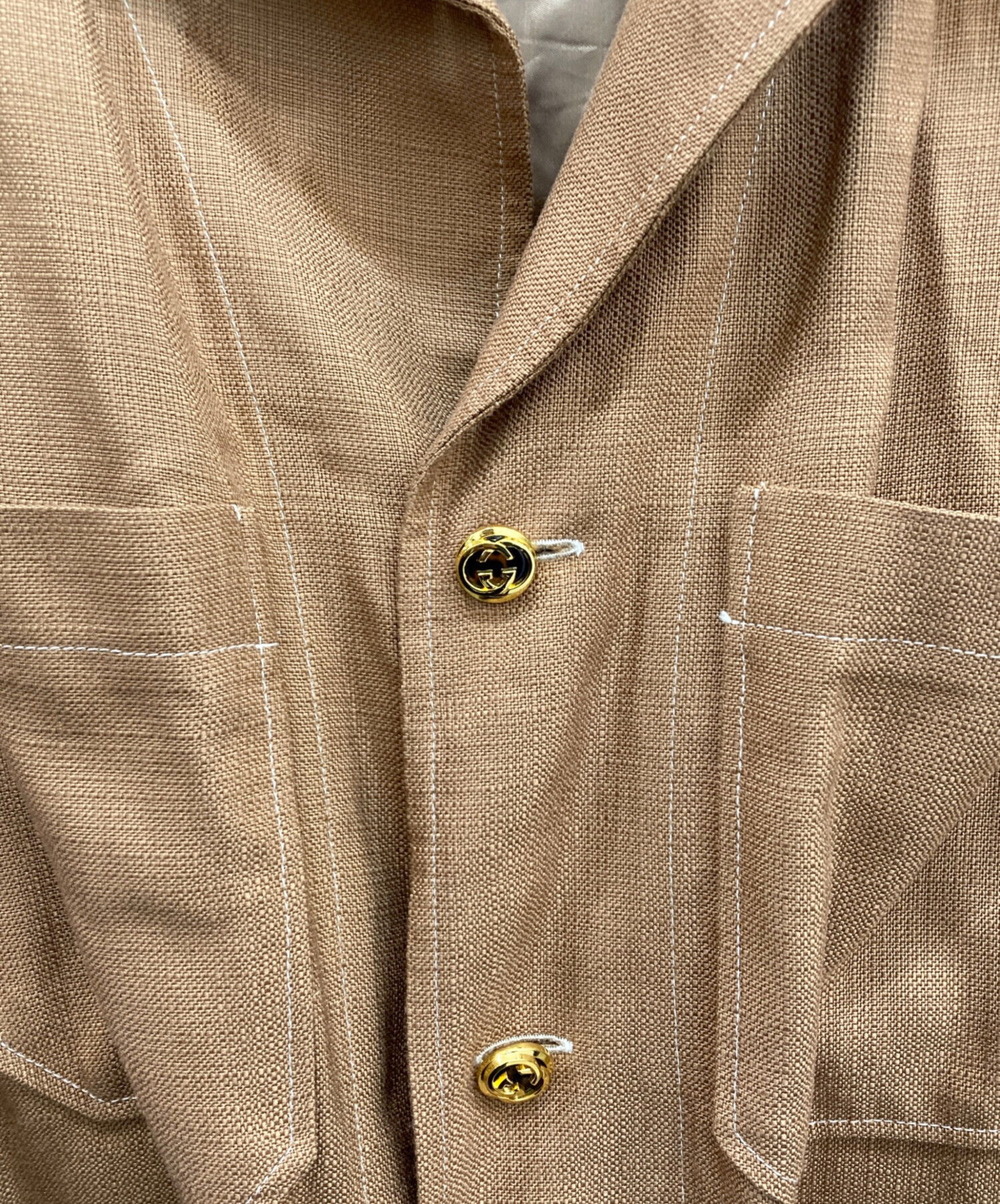 中古・古着通販】GUCCI (グッチ) ビスコースシャツジャケット ブラウン