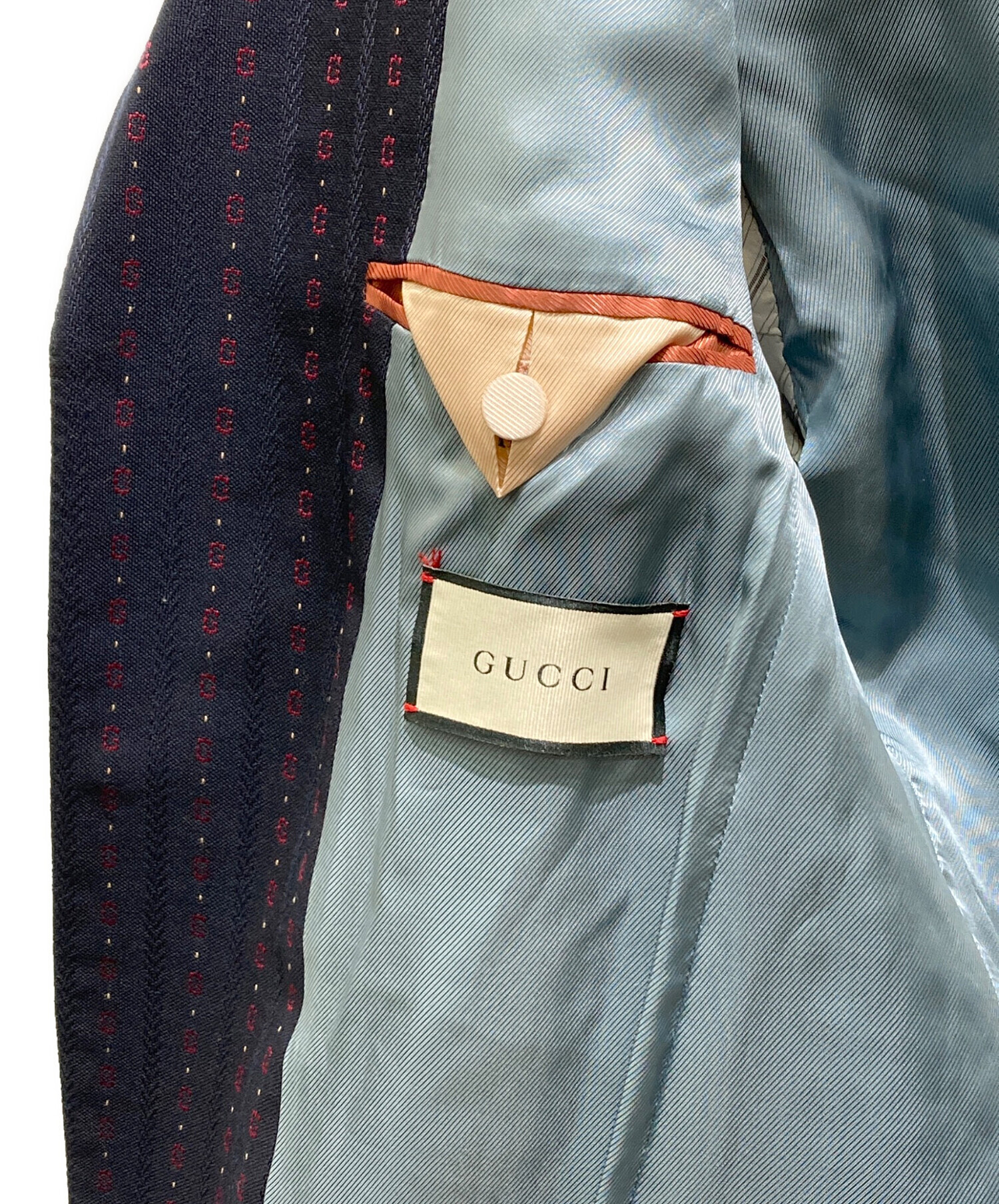 中古・古着通販】GUCCI (グッチ) Gストライプ柄 テーラードジャケット