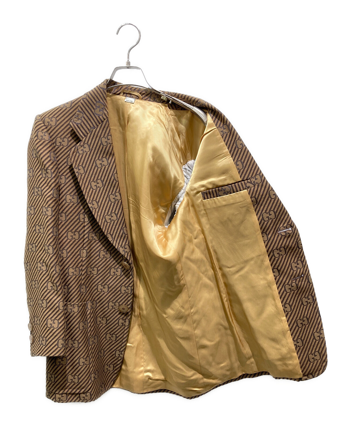 中古・古着通販】GUCCI (グッチ) GG柄 ジャガードジャケット ブラウン