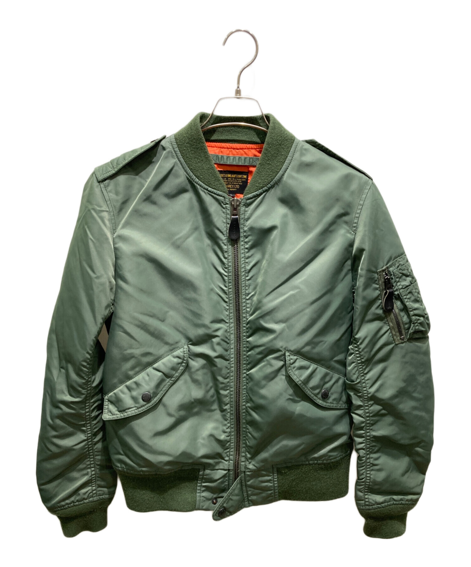 【希少XLサイズ】美品【AVIREX】L-2B　セージグリーン　春秋用　激レア 中古・古着通販】AVIREX (アヴィレックス) L-2Bジャケット カーキ