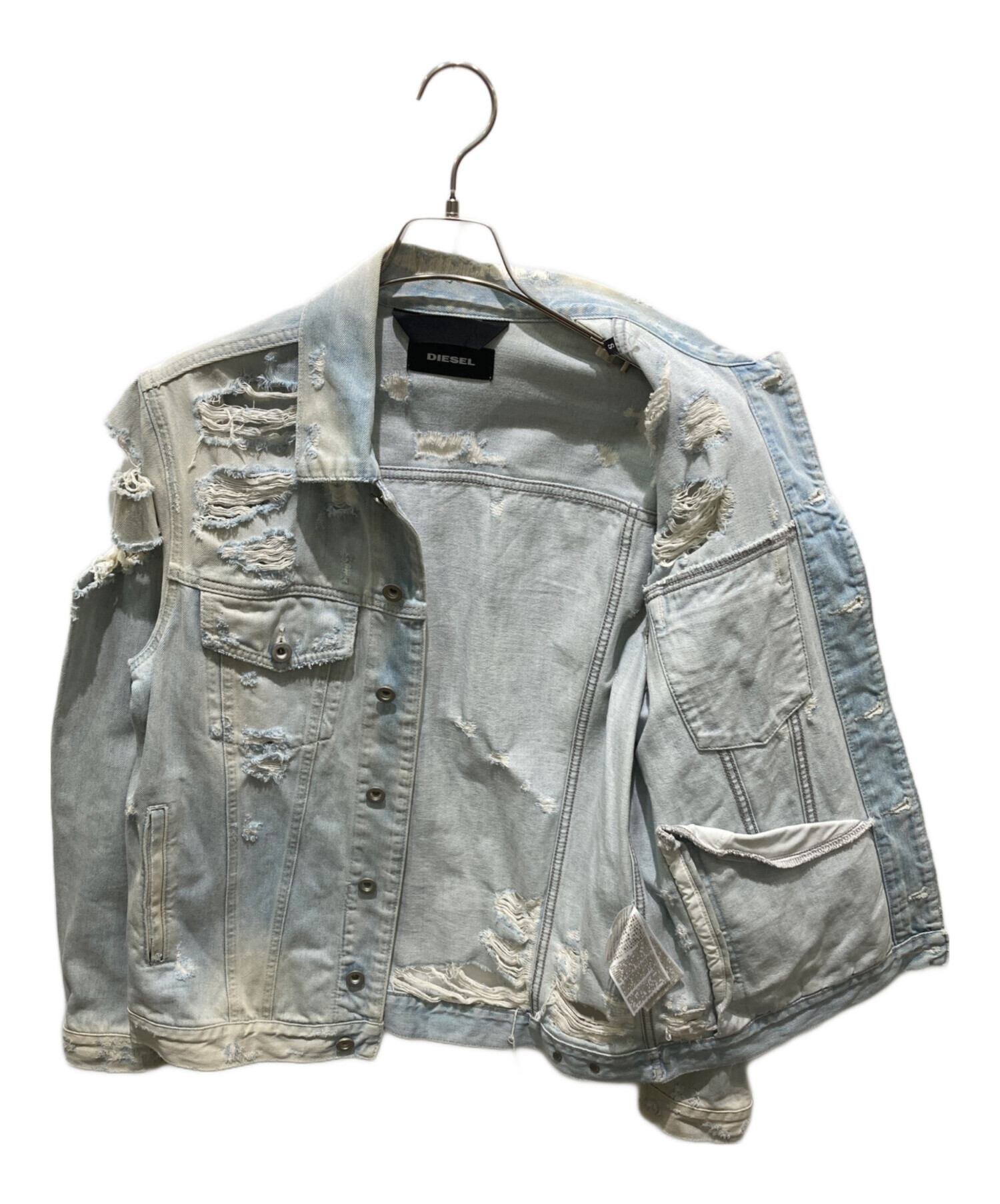 中古・古着通販】DIESEL (ディーゼル) ダメージ加工デニムジャケット 