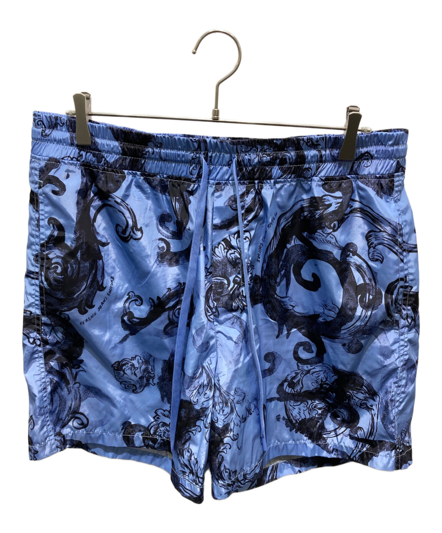 ヴェルサーチVERSACE ウエストレザー切替ナイロンバイカーパンツ 黒L位