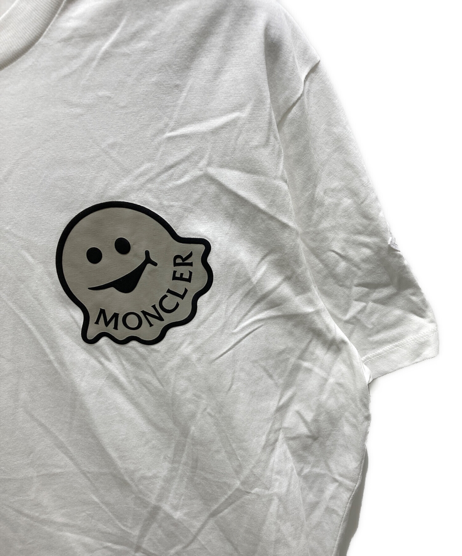 MONCLER レトロボックス ロゴプリント Tシャツ MENS ホワイト XXL モンクレール 中古 苫小牧西店 中古・古着通販】MONCLER (モンクレール) ゴーストロゴプリント半袖